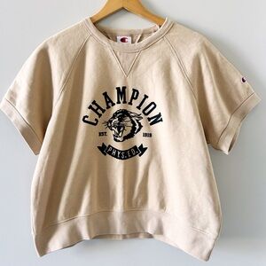 Champion Phys Ed Short Sleeve Crewneck Sweatshirt Women's Large Tan